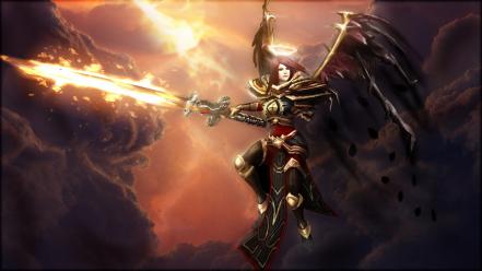 Of legends elite kayle swords crimson angel wallpaper