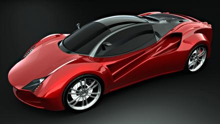 Red cars ferrari concept art vehicles wallpaper