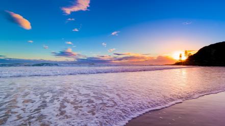 Beach dawn waves australia hdr photography sea wallpaper
