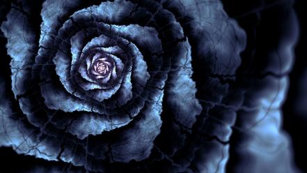 Blue black flower petals roses photomanipulation wallpaper