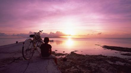 Boy sunset japan okinawa evening wallpaper