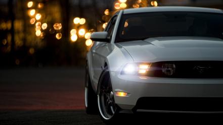 Cars muscle white headlights ford mustang 5.0 wallpaper