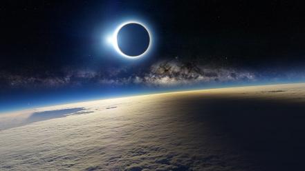 Eclipse 3d space wallpaper