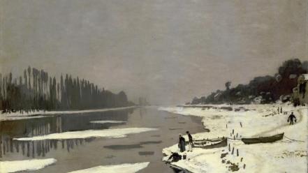 Rivers seine traditional art claude monet impressionism wallpaper
