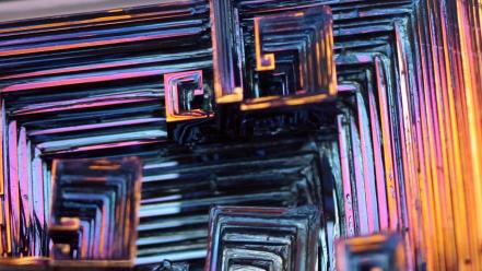 Science metal crystals element bismuth wallpaper