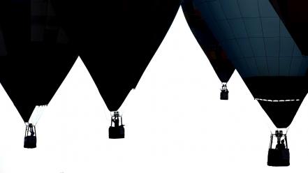Silhouette hot air balloons white background wallpaper