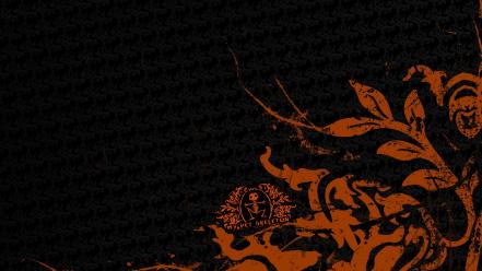 Abstract black artistic orange patterns wallpaper