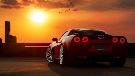 Chevrolet corvette red cars z06 cities taillights wallpaper