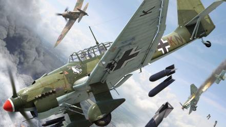 Ii stuka supermarine spitfire jetfire junkers ju-87 wallpaper