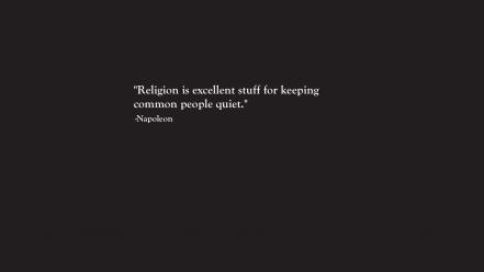 Minimalistic text quotes religion atheism napoleon wallpaper