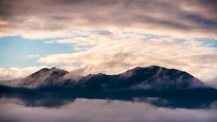 Mountains clouds call skies misty wallpaper