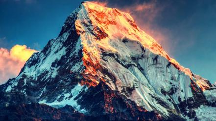 Mountains sunlight mount everest lava flow wallpaper