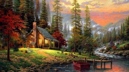 Paintings landscapes trees drawings wallpaper