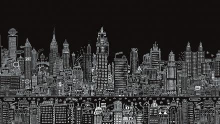 Buildings artwork city skyline wallpaper