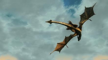 Dragons the elder scrolls v: skyrim wallpaper