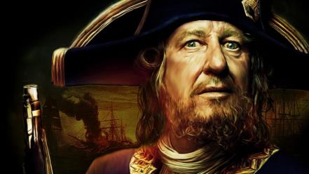 Film pirates of the caribbean captain hector barbossa wallpaper