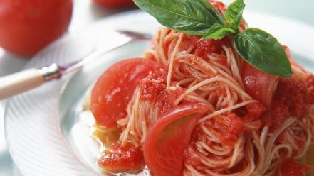 Food tomatoes spaghetti wallpaper