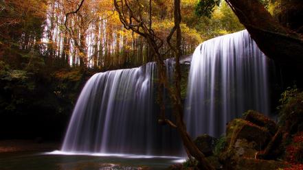 Landscapes nature waterfalls rivers autumn wallpaper