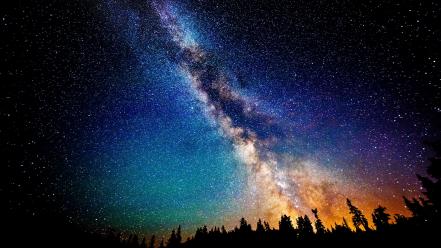 Landscapes outer space night stars milky way skies wallpaper