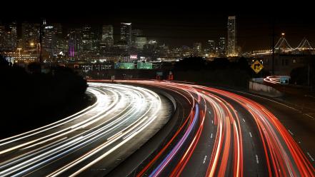 Lights california traffic long exposure light trails wallpaper