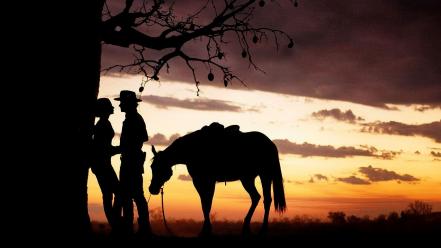 Silhouette film horses australia wallpaper