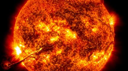 Sun outer space stars wallpaper
