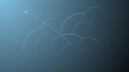 Clouds aircraft minimalistic the sky wallpaper
