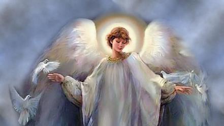 Doves angel wallpaper