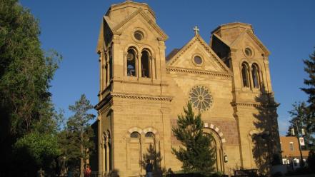 Downtown cathedral new mexico santa fe wallpaper