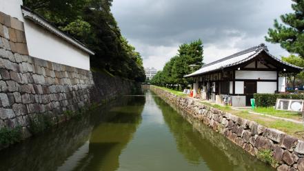 Japan forest rivers temple wallpaper