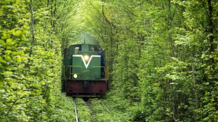 Nature love trains tunnels wallpaper