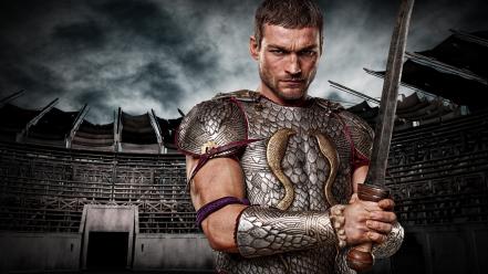 Spartacus gladiator swords andy whitfield armour tv shows wallpaper
