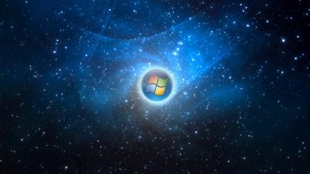 Abstract windows 7 logos space logo wallpaper