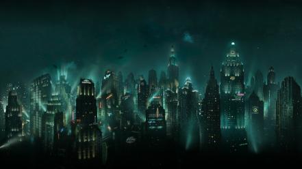 Bioshock night rapture cities game wallpaper