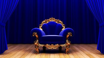 Blue couch studio king armchair wallpaper