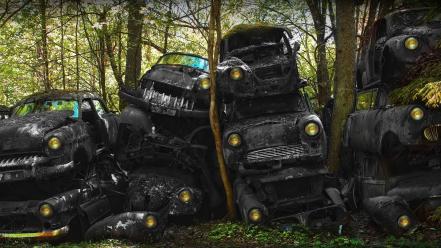 Cars junk vehicles scrap wallpaper