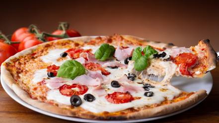 Food pizza tomatoes wallpaper