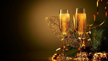 Glasses new year champagne wallpaper