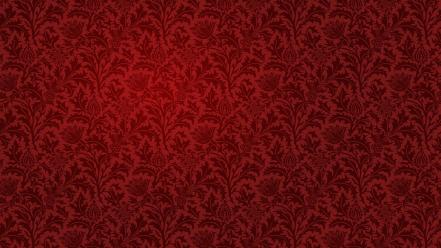 Red patterns damask wallpaper