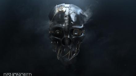 Skulls steampunk machines masks dishonored wallpaper
