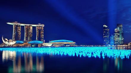 Water lights singapore hotels nights wallpaper