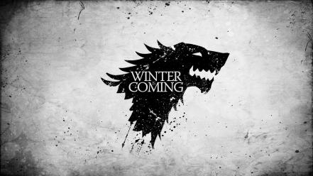 Winter is coming banner direwolf arms wolves wallpaper