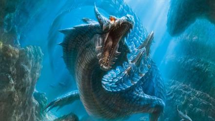 Art artwork lagiacrus monster hunter 3 underwater wallpaper