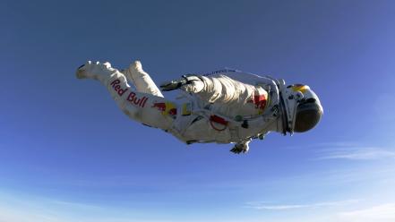 Bull skydiving felix baumgartner free fall stratos wallpaper