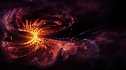 Chaos nebulae black hole asteroids matter wallpaper