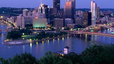 Cityscapes point pennsylvania pittsburgh cities wallpaper