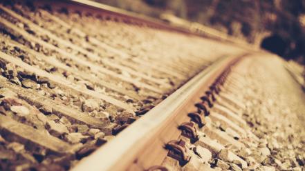 Close-up railroad tracks wallpaper