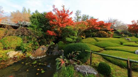 Japan landscapes nature garden zen temple wallpaper
