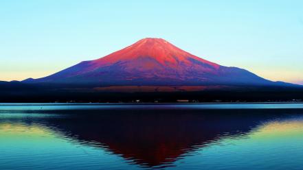 Japan mountains landscapes mount fuji volcanoes sea wallpaper