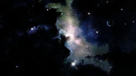 Outer space stars planets nebulae wallpaper